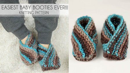 How to Knit the Easiest Newborn Baby Booties Ever! (Free Class)